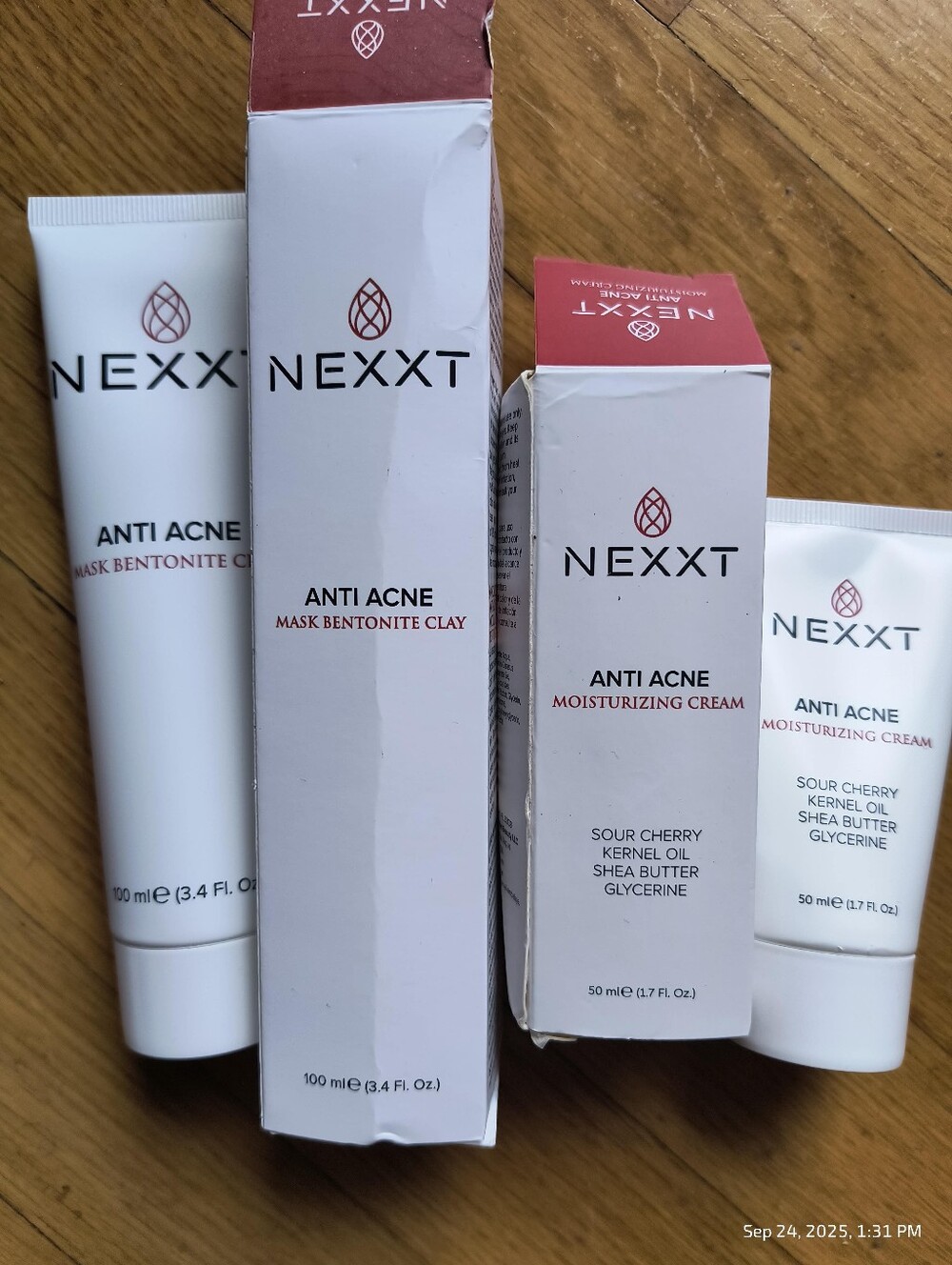 Nexxt Anti Acne Skincare Set Bentonite Clay Mask & Moisturizing Cream Sealed